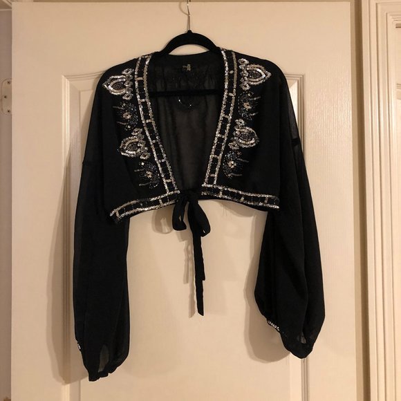 Black Sequin Shrug - Picture 2 of 4